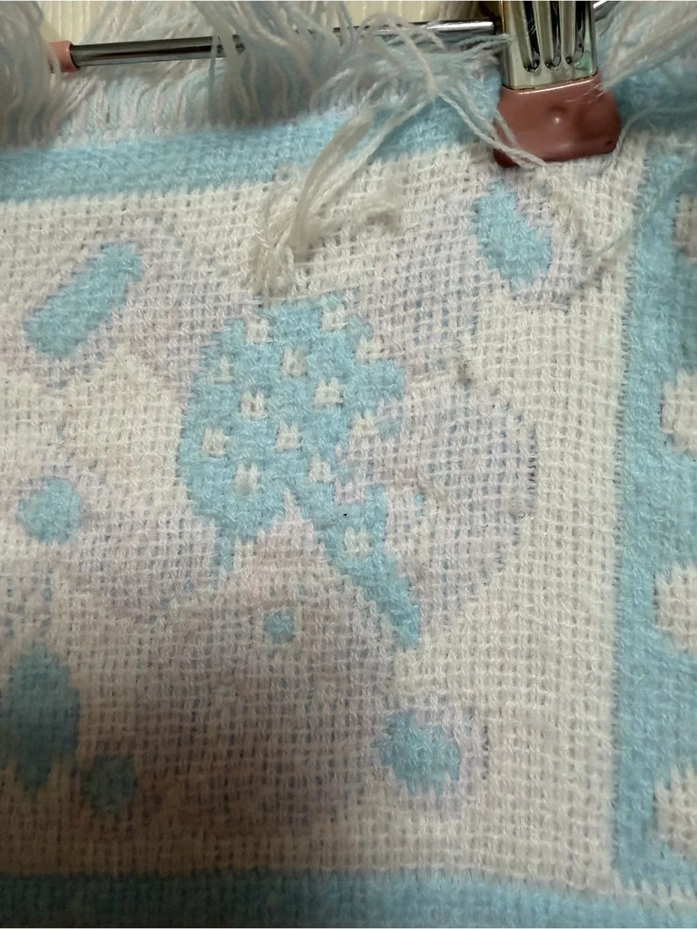 Vintage Carriage Boutique Pink Blue Teddy Bear Blanket